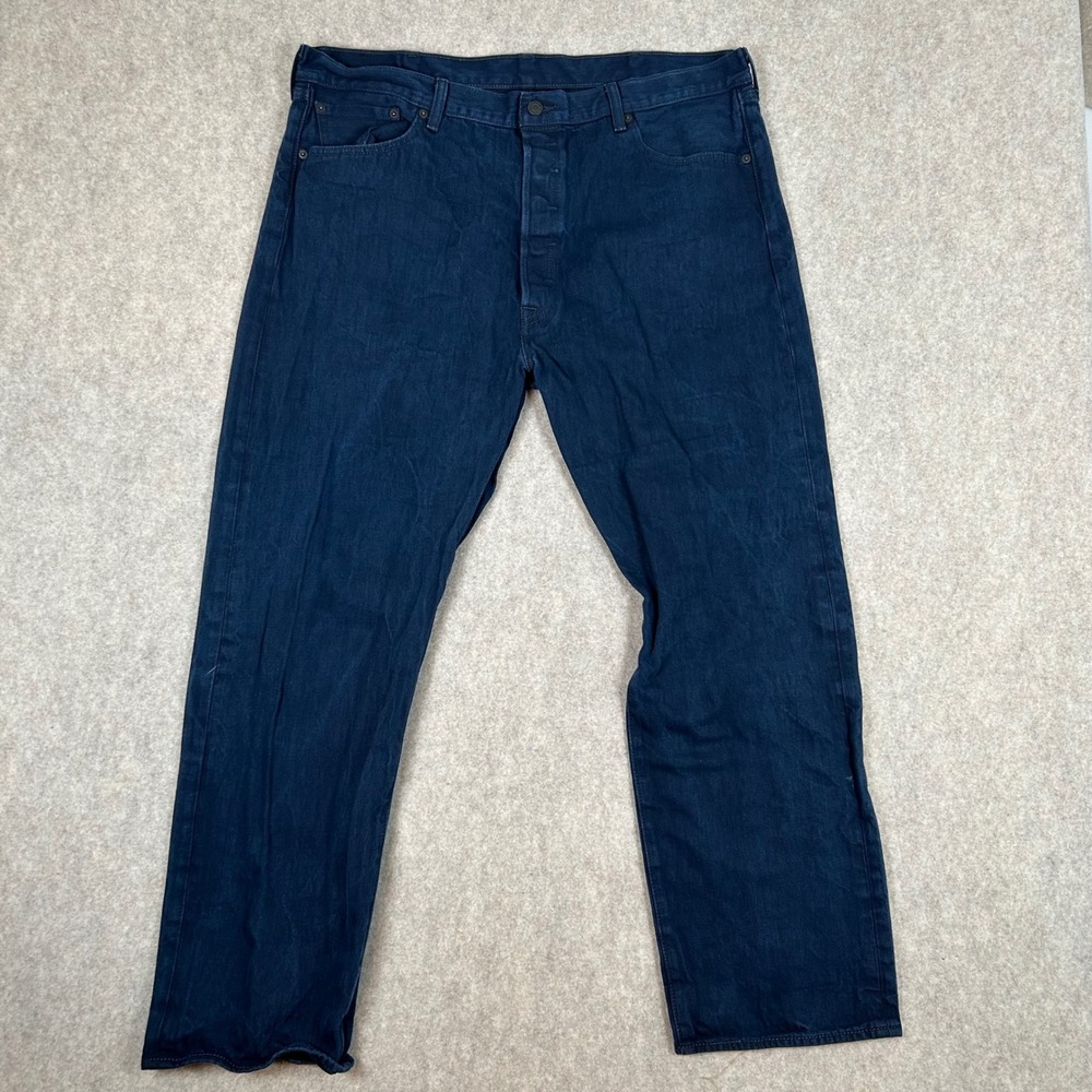 Levi's 501 Original Fit Jeans Men 42x32 Blue Dark Wash Button Fly Denim